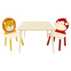 Kids Table And Chair Set Kids Wood Table With 4 Chairs Set Cartoon Animals Chairs Backrest Cute Table And Chair Set - 3 of 4