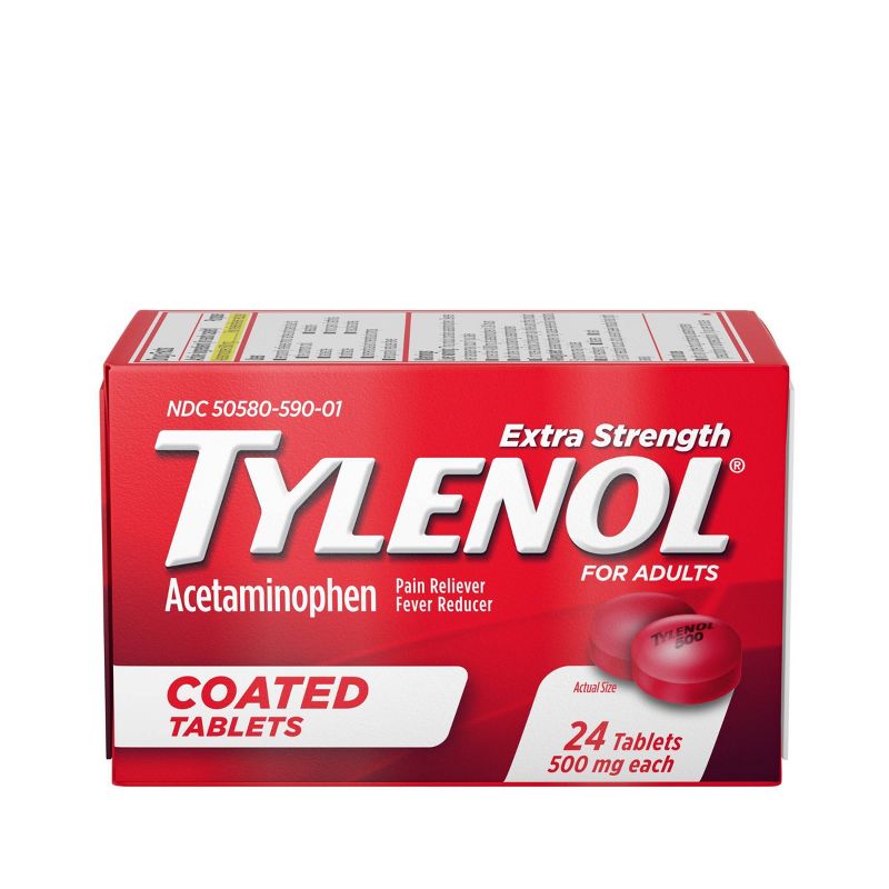 Tylenol Extra Strength Coated Tablets - Acetaminophen - 24ct, 3 of 9