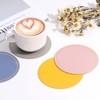 Unique Bargains Round PVC Leather Waterproof Anti-slip Home Decor Coasters 6 Pcs Light Brown - 3 of 4