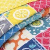 Luupatchy Orange & Blue Circle Print 3 Pc Quilt Set: Playful Dorm Decor, All-Season Soft Bedding with 2 Pillowcases, Queen Size - 3 of 4