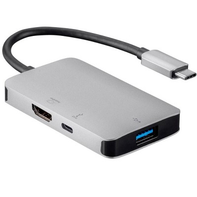Monoprice USB-C to USB3.0 A + USB 3.0 A(BC1.2) + VGA + HDMI (4k@30Hz) + RJ45 + USB C data | 100w, Aluminum Alloy, Nickel Plated adaptor
