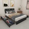 Queen Size Bed Frame with USB Charging Station and LED Lights - 2 of 4