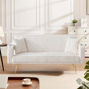 RISOKEYS 79 Inch Corduroy Sofa Bed - Foldable Double Sofa Bed with Folding Armrests for Living Rooms and Small Spaces - Soft Velvet Fabric - 1 of 4