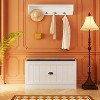 FUFU&GAGA White Coat Rack Shoe Bench Set Wall Mount Hall Tree - 2 of 4
