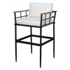 PAGED Patio Dining Set Modern Outdoor Table and Chairs Set with Cushion, Branch-Like Backrest, Umbrella Hole for Patio, Lawn - 3 of 4
