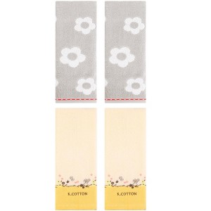 REGALWOVEN 4 Pcs Cute Floral Pattern Cotton Bathroom Soft Absorbent Hand Towel - 1 of 4