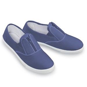 Collections Etc Easy-to-Wear Stretch Zip-Up Padded Insole Sneakers - 1 of 4