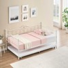 Twin Daybed with Trundle, Metal Bed Frame with Pull Out Sleeper, Steel Slat Support, No Box Spring Needed, Easy Assembly - 2 of 4