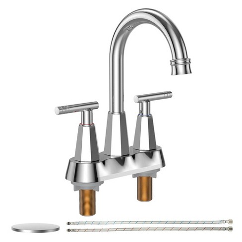 Black Bathroom Sink Faucet 3 Holes 4 Inch Centerset Vanity Mixer Faucet 2 Handle