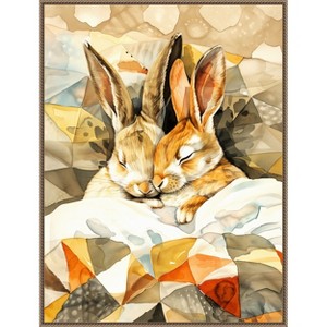 Amanti Art Sleepy Bunny Nap by Justyna Jaszke Framed Canvas Wall Art - 1 of 4