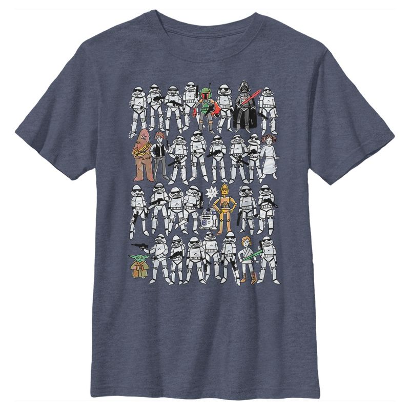Boy's Star Wars Cute Sketches T-Shirt, 1 of 4