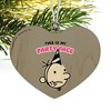This is My Party Face Heart Love Wood Christmas Tree Holiday Ornament - 2 of 3