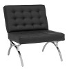 Studio Designs Home Newel Modern Accent Chair Blended Leather and Chrome Metal Frame - 2 of 4