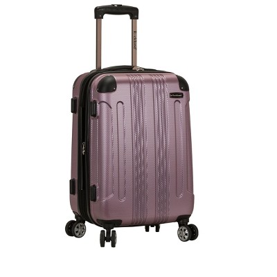 Rockland London Hardside Expandable Luggage with Spinner Wheels Pink Carry-On 20-Inch
