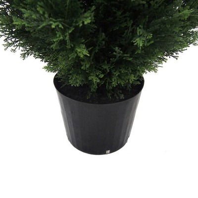 Winterfest 4' Green Potted Cedar Topiary Tree - UV Resistant