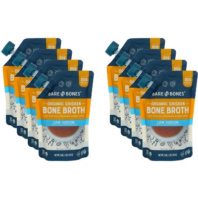 Bare Bones Organic Chicken Bone Broth Low Sodium - Case of 8 - 16 oz