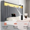 WOWLIVE Queen/King Upholstered Bed Frame with Storage Wingback Headboard, Modern Platform Bed Frame with Outlet & LED Light - 3 of 4