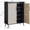 6-Tier Rattan Shoe Cabinet with Doors - 2 of 4