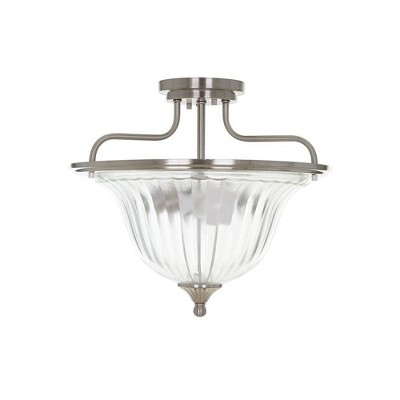 13" Two Light Semi-Flush Ceiling Light Brushed Nickel - Cresswell Lighting