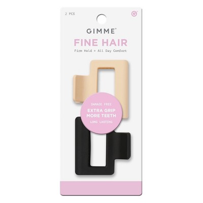 Gimme Beauty Square Extra Grip Claw Clip - Black - 2pc