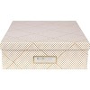 Bigso Oskar Fiberboard Label Frame Document Letter Box for Paperwork A4 or Letter Size - Durable Keepsake Box w/ Lid and Label Holder - Golden Square - 2 of 4