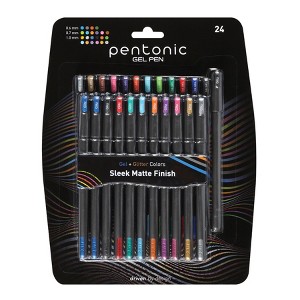 Pentonic Classic and Glitter Gel Pens, Assorted Colors, 0.6 to 1.0 mm ...