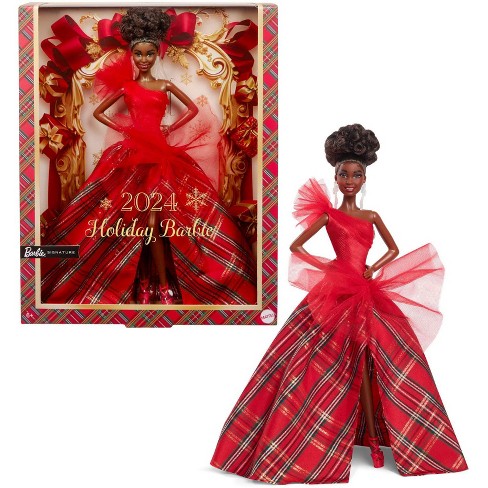 Barbie Signature 2024 11.5 Holiday Barbie Fashion Doll Seasonal Collector Gift Brown Hair With Plaid Gown Target