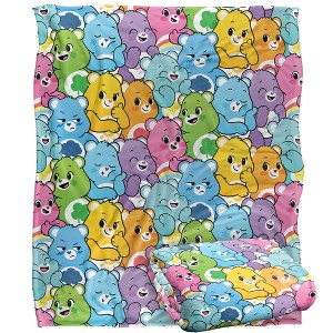 Care Bears Very Many Bears Pattern Silky Touch Blanket White 50X60 - 1 of 4