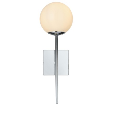 Elegant Lighting Neri 6 Inch Wall Sconce White Shade in Chrome