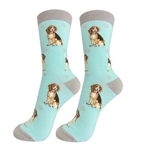 E & S Pet 14.0 Inch Beagle Happy Tails Socks Premium Quality Unisex Crew Socks - 1 of 3