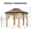 79.5 in Foldable Gazebo Tent - Outdoor Canopy with Mosquito Netting & Double-Layer Pop Up Design. Weather-Resistant Pergola Patio Furniture - 3 of 4