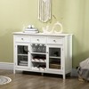 HOMCOM Glass Door Kitchen Sideboard, Buffet Cabinet with 6-Bottle Wine Rack and Stemware Racks, Coffee Bar for Living Room, Dining Room, White - 2 of 4