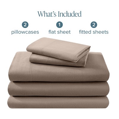 100% Cotton Flannel Sheet Set by Bare Home