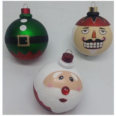 Holiday Shatterproof Hand-Painted 4" Plastic Ornament Set