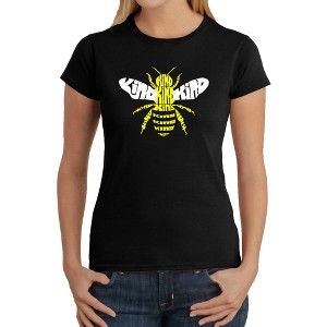 LA Pop Art Women's Word Art T-Shirt - Bee Kind - 1 of 4