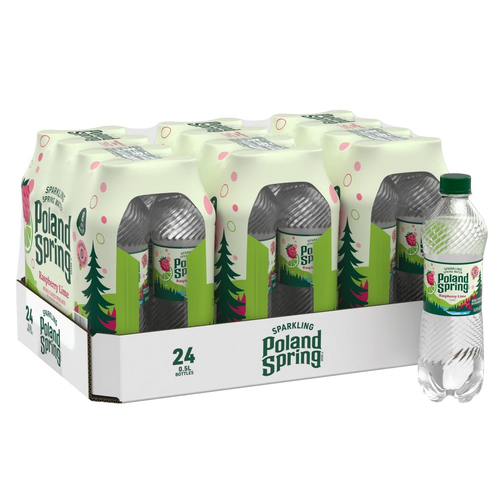 Poland Spring Raspberry Lime Sparkling Water - 24pk/0.5L Bottles