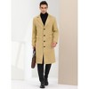 Lars Amadeus Men's Winter Single-Breasted Notched Lapel Long Overcoat - 3 of 4
