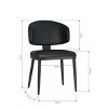 Set of 2 Modern Armless PU Leather Dining Chairs with Curved Backrest and Metal Legs for Kitchen or Dining Room-Cuddlewood - 4 of 4