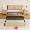 Jojoka Rattan Bed Frame with Natural Headboard & Footboard, Boho Platform Bed with Steel Slats Support, Easy Assembly, No Box Spring Needed - 3 of 4