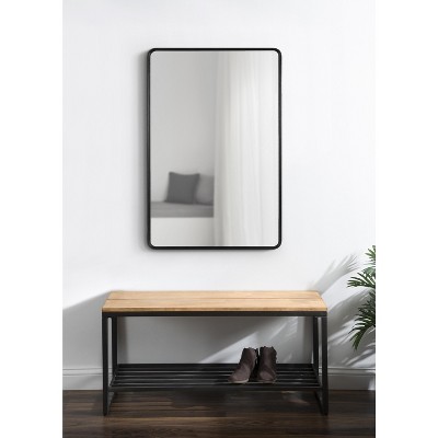Gold Framed Rectangular Wood Wall Mirror, 24x36