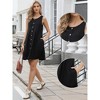 INSPIRE CHIC Women's Sleeveless Button Down Summer Casual Round Neck Shift Mini Dresses - 2 of 4
