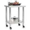 vidaXL Kitchen Work Table, with Wheels 31.5"x11.8"x33.5" Stainless Steel - 2 of 4