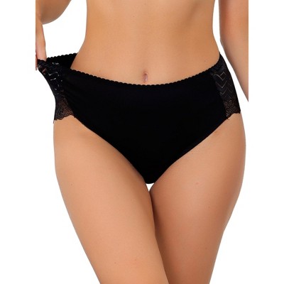Agnes Orinda Women's Plus Size Panties Underwear Lace Breathable Mid Waist Stretch Briefs