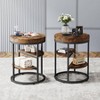 LITTLE TREE 3 Tier Round End Table Brown/Black - 2 of 4