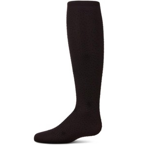Memoi Girls Opaque "Fireworks" Flocked Tights Black 10-12 - 1 of 3