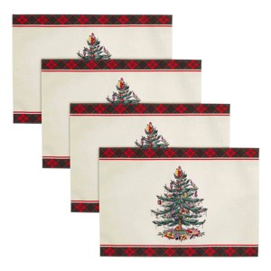 Spode® Christmas Tree Tartan 4-Pack Placemat Set - 1 of 3