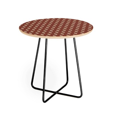 Holli Zollinger Taos Tile Marsala Side Round Table Black - Deny Designs