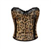 Clotth Womens Leopard Print Bustier - Lace and Mesh Corset with Leopard Print, Overbust Lingerie with Strapless and Black Bow Detail - 4 of 4