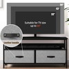 Modern TV Stand with Dual Fabric Drawers & Metal Frame - Holds Up to 55" TV, Waterproof Top & Adjustable Feet - Media Console for Living Room - 4 of 4