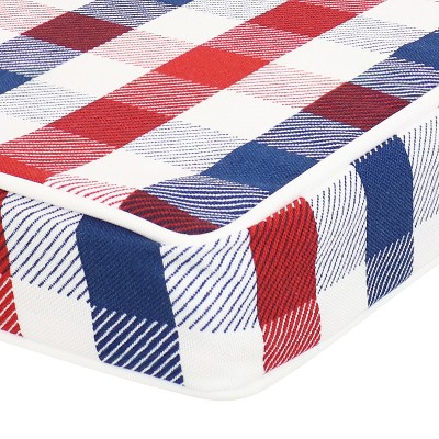 Americano Plaid 17" Square Indoor/Outdoor Polyester Seat Cushions, 2-Pack